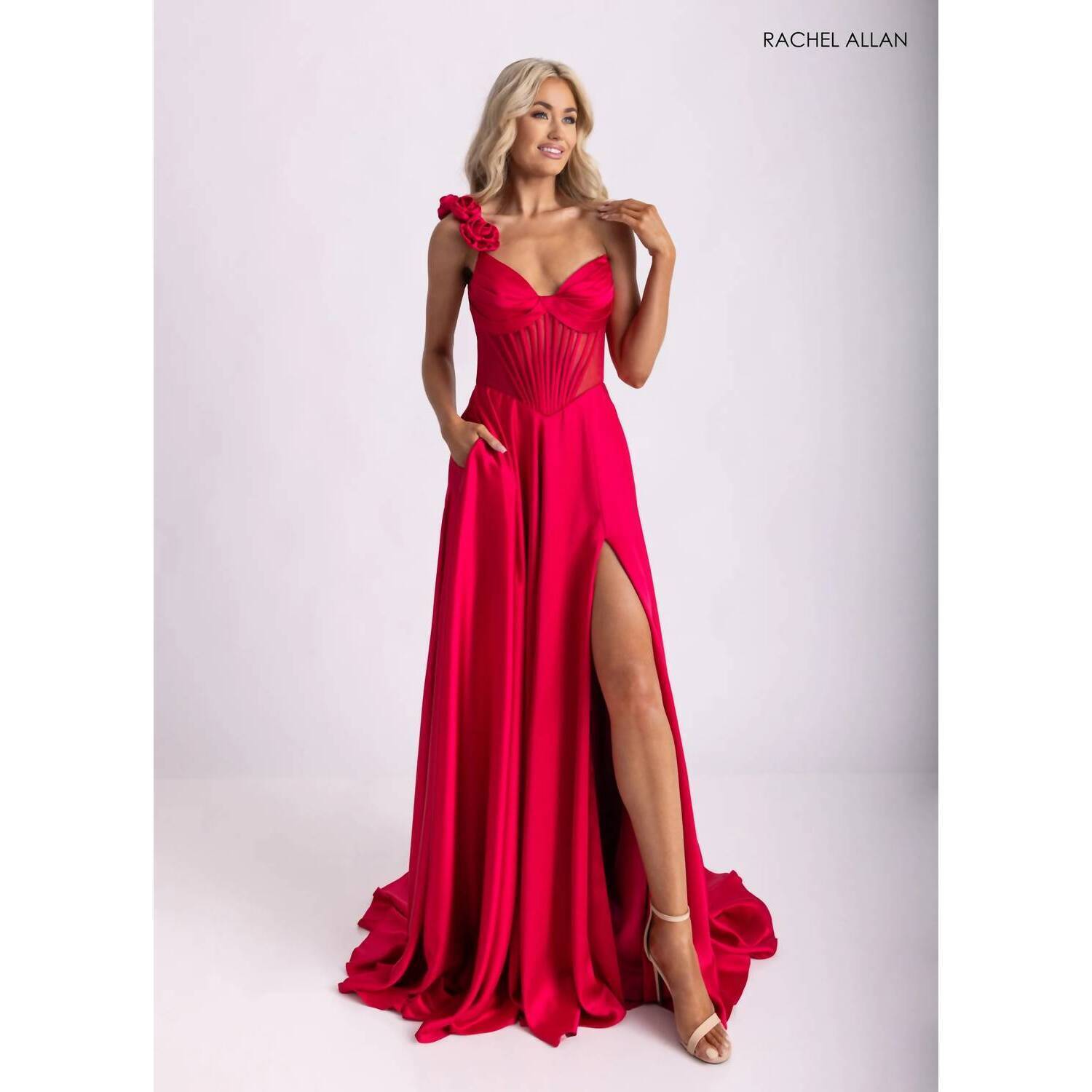 New Rachel Allan Women's Prom Dress In Lipstick